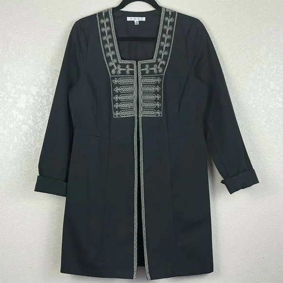 CAbi Blazer Women's Sz 8 Turkish Delight A-Line Mid Length Hook & Eye Black - Picture 1 of 9
